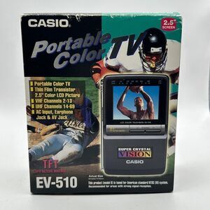 VTG Casio Super Crystal Vision 2.5" Portable Color TV EV-510 in box antenna